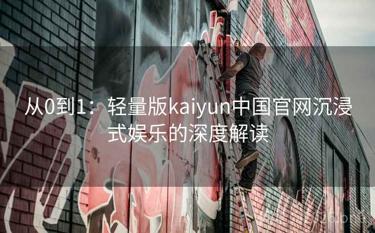 从0到1：轻量版kaiyun中国官网沉浸式娱乐的深度解读