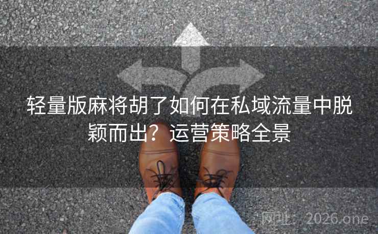 轻量版麻将胡了如何在私域流量中脱颖而出?运营策略全景 轻量版麻将胡了如何在私域流量中脱颖而出?运营策略全景